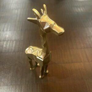 Gold Metal Giraffe Figurine Home Decor Sculpture 12” Tall